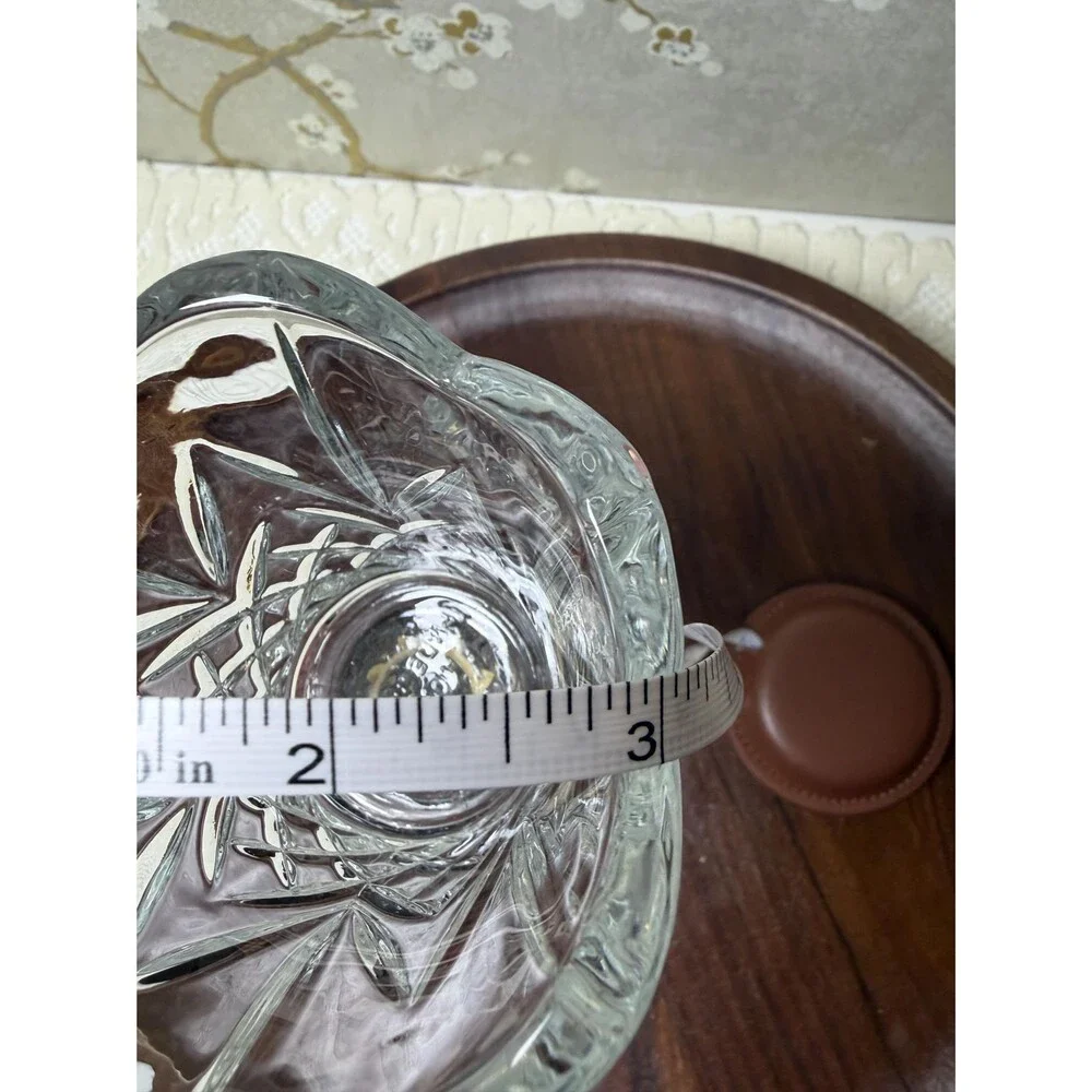 VTG Homeco Clear Pressed Glass Hurricane Candle Holder Peg Votive Scalloped
